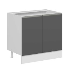 Alvinka Mutfak Modül Hg_J Alt 2K1R 90Cm Dolap Beyaz Antrasit Suntalam