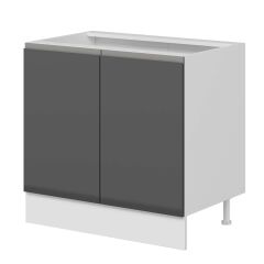 Alvinka Mutfak Modül Hg_J Alt 2K1R 90Cm Dolap Beyaz Antrasit Suntalam