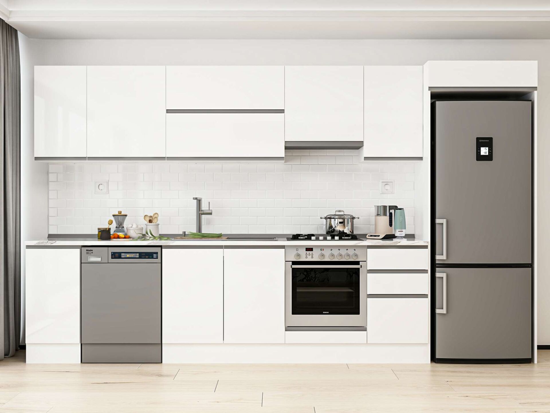 Alvinka 365X222 Cm High Gloss Mutfak Dolabı Mb-E80S40S45-1