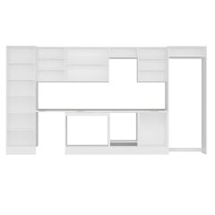 Alvinka 400X222 Cm Klasik Mebran Mutfak Dolabı Mbb-E80B60S60-2 Mebran | Beyaz - Suntalam