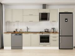 Alvinka 375X222 Cm Klasik Mebran Mutfak Dolabı Beyaz Beyaz Mb-E90S40S45-2