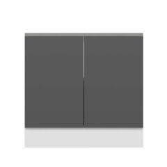 Alvinka Mutfak Modül Hg_J Alt 2K1R 90Cm Dolap Beyaz Antrasit Mdf