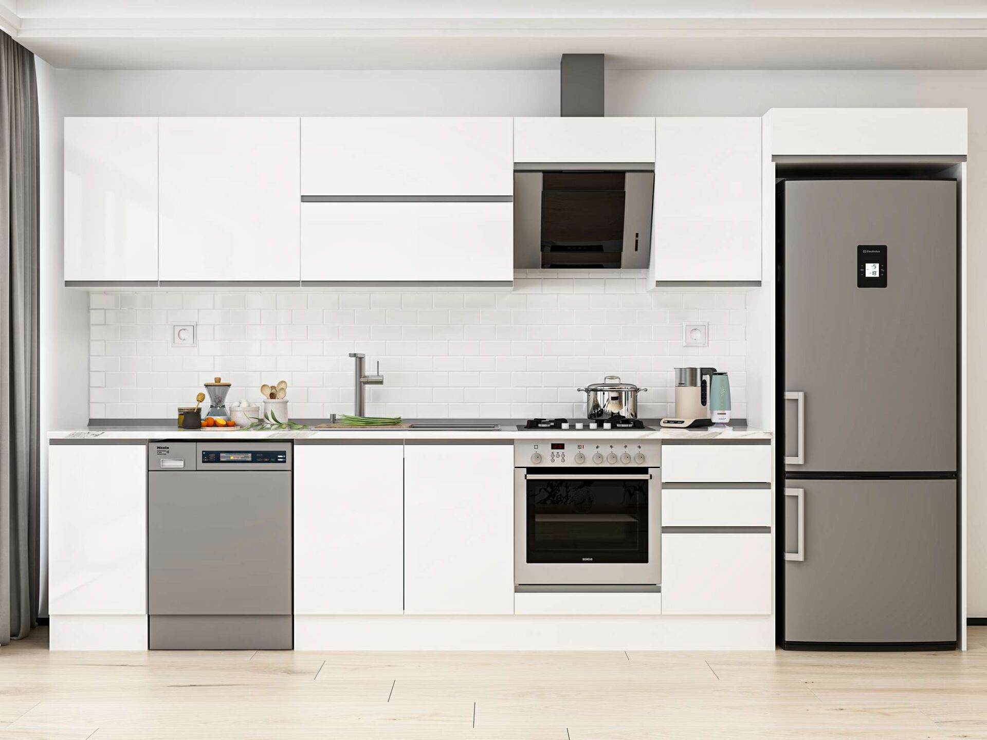 Alvinka 365X222 Cm High Gloss Mutfak Dolabı Mb-E80S40S45-2