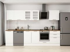 Alvinka 315X210 Cm Klasik Mebran Mutfak Dolabı M-E90S45S60-3 Mebran | Beyaz - Mdf