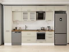 Alvinka 375X240 Cm Klasik Mebran Mutfak Dolabı Mbb-E80B45S50-3 Mebran | Kumtaşı - Mdf