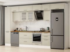 Alvinka 375X240 Cm Klasik Mebran Mutfak Dolabı Mbb-E80B45S50-3 Mebran | Kumtaşı - Mdf