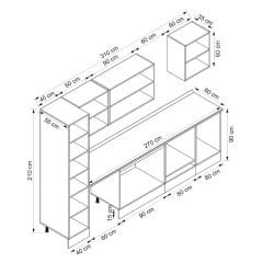 Alvinka 310X210 Cm High Gloss Mutfak Dolabı Mb-E90B40S60-3 High Gloss | Beyaz - Mdf