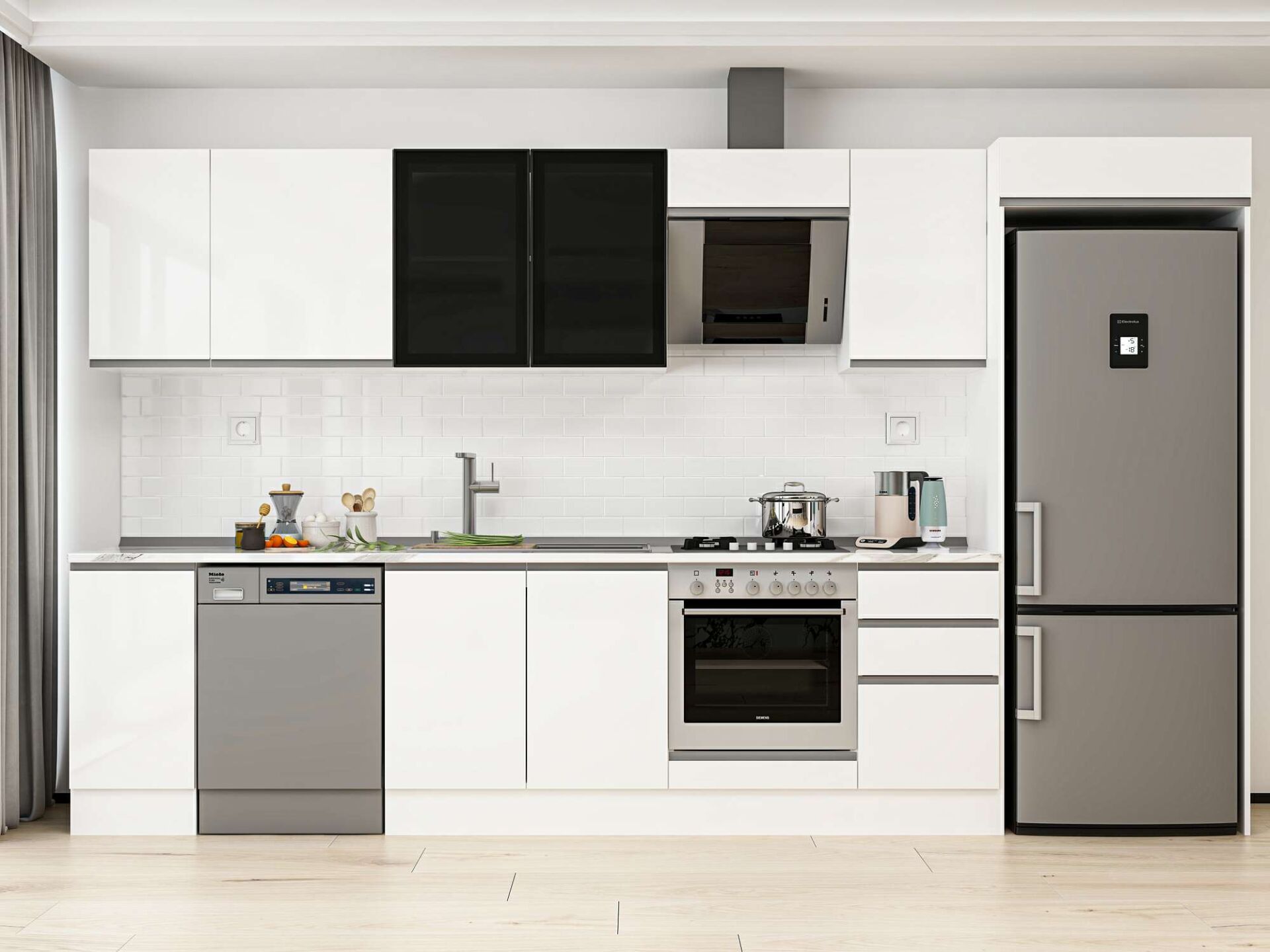 Alvinka 365X222 Cm High Gloss Mutfak Dolabı Mb-E80S40S45-3