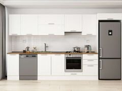 Alvinka 380X222 Cm Klasik Mebran Mutfak Dolabı Beyaz Beyaz Mb-E90S40S50-1