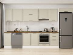Alvinka 380X222 Cm Klasik Mebran Mutfak Dolabı Beyaz Beyaz Mb-E90S40S50-1