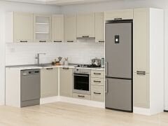 Alvinka 180-330X222 Cm Mbr_A Köşe Mutfak Dolabı Kumtaşı - Suntalam