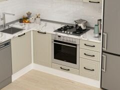 Alvinka 180-330X222 Cm Mbr_A Köşe Mutfak Dolabı Kumtaşı - Suntalam