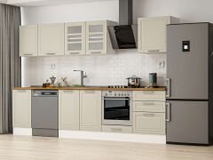 Alvinka 315X210 Cm Klasik Mebran Mutfak Dolabı M-E90S45S60-3 Mebran | Kumtaşı - Mdf