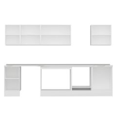 Alvinka 315X210 Cm Klasik Mebran Mutfak Dolabı M-E90S45S60-3 Mebran | Kumtaşı - Mdf