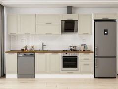 Alvinka 380X222 Cm Klasik Mebran Mutfak Dolabı Beyaz Beyaz Mb-E90S40S50-2