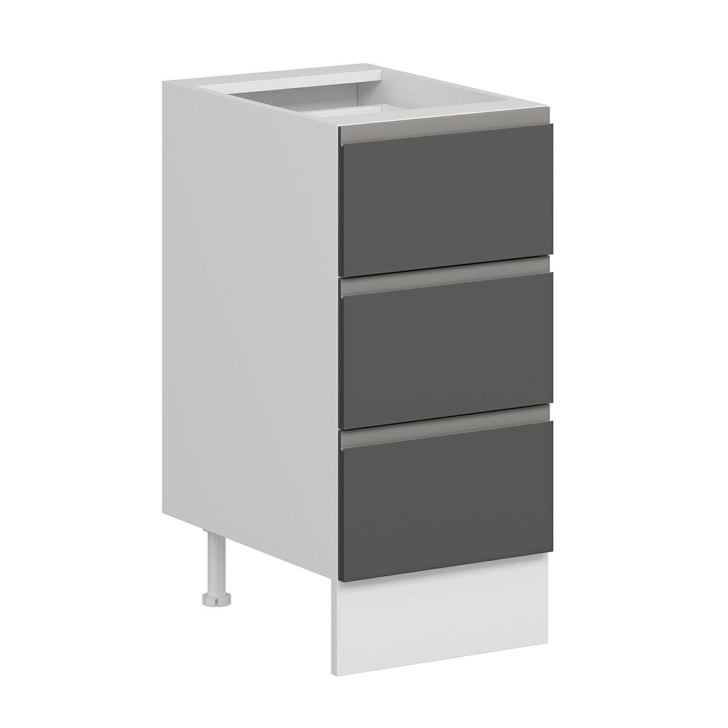 Alvinka Mutfak Modül Hg_J Alt 3Ç Nray 40Cm Dolap Beyaz Antrasit Suntalam