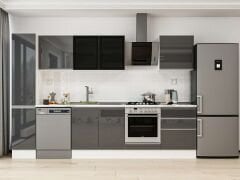 Alvinka 310X210 Cm High Gloss Mutfak Dolabı Mb-E90B40S60-3 High Gloss | Antrasit - Mdf