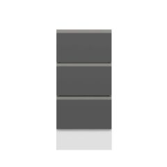 Alvinka Mutfak Modül Hg_J Alt 3Ç Nray 40Cm Dolap Beyaz Antrasit Mdf