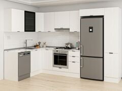 Alvinka 180-330X222 Cm Mbr_B Köşe Mutfak Dolabı Beyaz - Suntalam