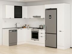 Alvinka 180-330X222 Cm Mbr_B Köşe Mutfak Dolabı Beyaz - Suntalam