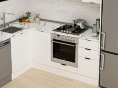 Alvinka 180-330X222 Cm Mbr_B Köşe Mutfak Dolabı Beyaz - Suntalam