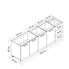 Minar 245 Cm Mutfak Dolabı Beyaz 245-B3