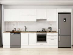 Alvinka 390X222 Cm Klasik Mebran Mutfak Dolabı Beyaz Beyaz Mb-E90S40S60-1