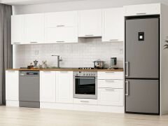 Alvinka 390X222 Cm Klasik Mebran Mutfak Dolabı Beyaz Beyaz Mb-E90S40S60-1