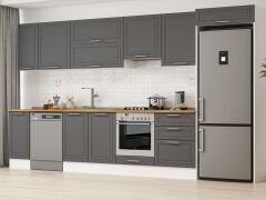 Alvinka 390X222 Cm Klasik Mebran Mutfak Dolabı Beyaz Beyaz Mb-E90S40S60-1
