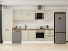 Alvinka 400X222 Cm Klasik Mebran Mutfak Dolabı Mbb-E80B60S60-2 Mebran | Kumtaşı - Mdf