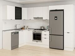 Alvinka 180-330X222 Cm Mbr_B Köşe Mutfak Dolabı Beyaz - Mdf