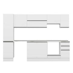 Alvinka 295X210 Cm High Gloss Mutfak Dolabı Mb-E90B45S40-1 High Gloss | Beyaz - Mdf