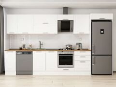 Alvinka 390X222 Cm Klasik Mebran Mutfak Dolabı Beyaz Beyaz Mb-E90S40S60-2