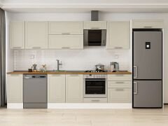 Alvinka 390X222 Cm Klasik Mebran Mutfak Dolabı Beyaz Beyaz Mb-E90S40S60-2