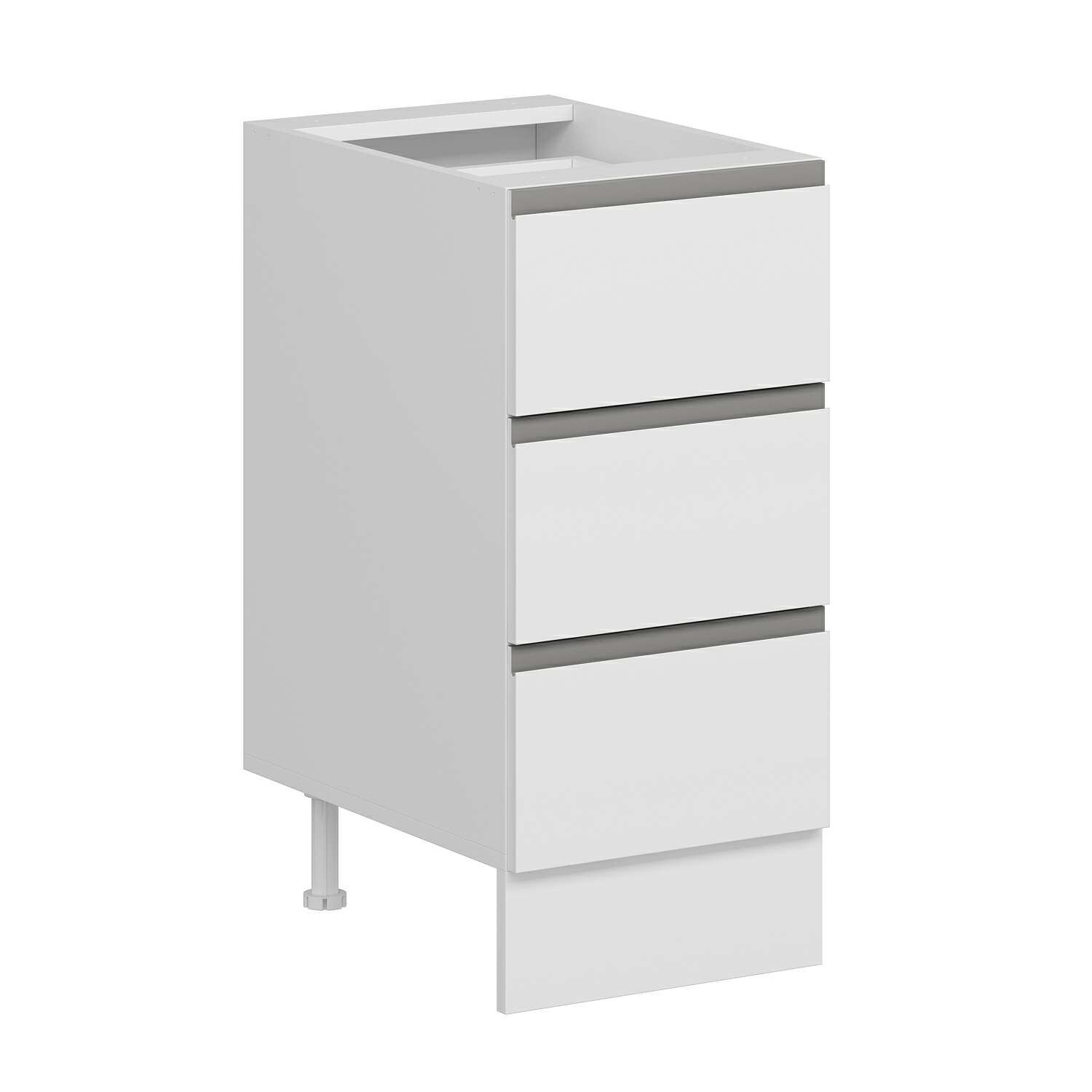 Alvinka Mutfak Modül Hg_J Alt 3Ç Nray 40Cm Dolap Beyaz Beyaz Mdf