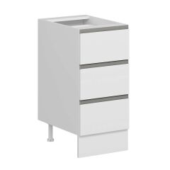 Alvinka Mutfak Modül Hg_J Alt 3Ç Nray 40Cm Dolap Beyaz Beyaz Mdf