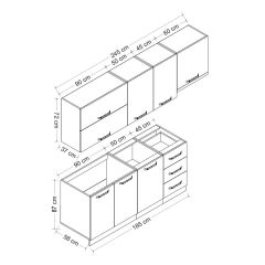 Minar 245 Cm Mutfak Dolabı Beyaz 245-B5