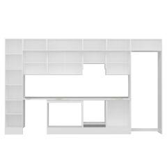 Alvinka 385X240 Cm Klasik Mebran Mutfak Dolabı Mbb-E80B45S60-1 Mebran | Kumtaşı - Mdf