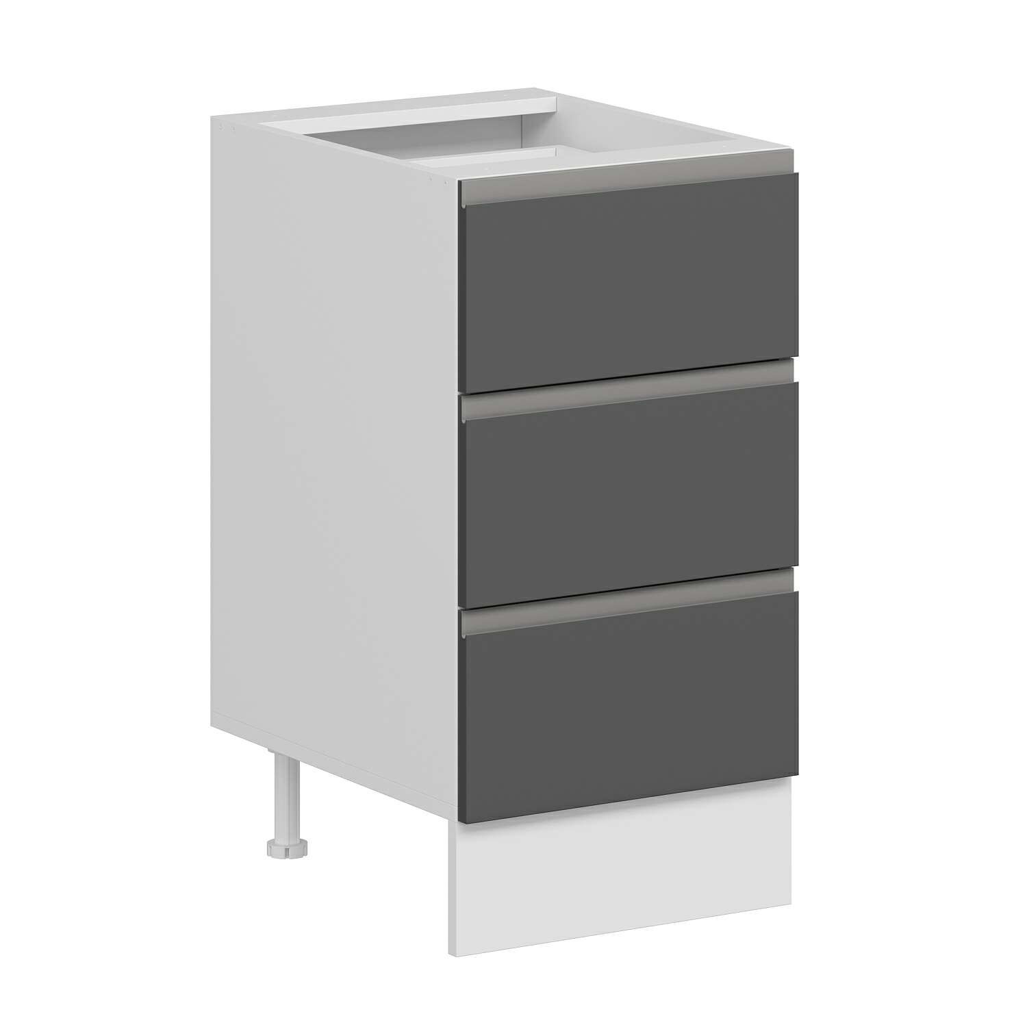 Alvinka Mutfak Modül Hg_J Alt 3Ç Nray 45Cm Dolap Beyaz Antrasit Suntalam