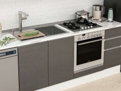 Alvinka 295X210 Cm High Gloss Mutfak Dolabı Mb-E90B45S40-1 High Gloss | Antrasit - Mdf