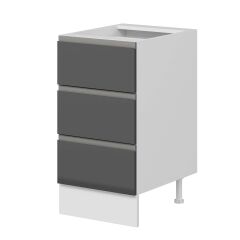 Alvinka Mutfak Modül Hg_J Alt 3Ç Nray 45Cm Dolap Beyaz Antrasit Mdf