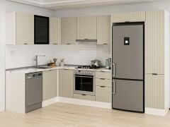 Alvinka 180-330X222 Cm Mbr_B Köşe Mutfak Dolabı Kumtaşı - Suntalam