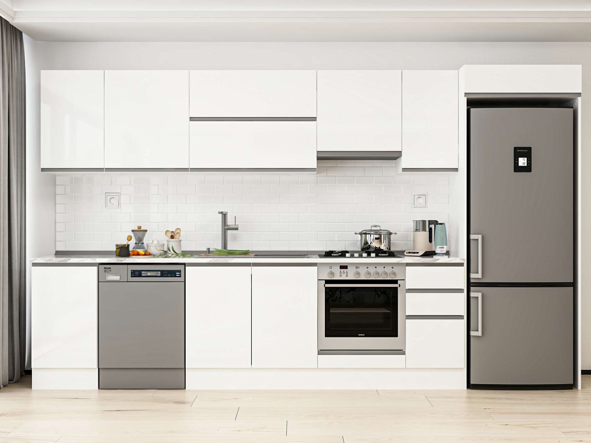 Alvinka 365X222 Cm High Gloss Mutfak Dolabı Mb-E80S45S40-1