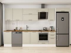 Alvinka 375X222 Cm Klasik Mebran Mutfak Dolabı Beyaz Beyaz Mb-E90S45S40-2