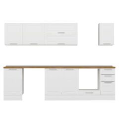 Alvinka 300X210 Cm Klasik Mebran Mutfak Dolabı M-E90S50S40-2 Mebran | Beyaz - Suntalam