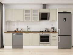 Alvinka 375X222 Cm Klasik Mebran Mutfak Dolabı Beyaz Beyaz Mb-E90S45S40-3