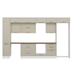 Alvinka 385X240 Cm Klasik Mebran Mutfak Dolabı Mbb-E80B45S60-2 Mebran | Kumtaşı - Suntalam