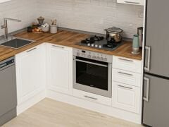 Alvinka 180-330X222 Cm Mbr_C Köşe Mutfak Dolabı Beyaz - Suntalam