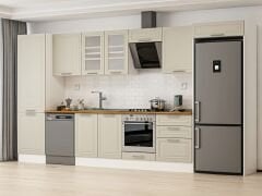 Alvinka 400X222 Cm Klasik Mebran Mutfak Dolabı Mbb-E80B60S60-3 Mebran | Kumtaşı - Mdf