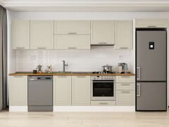 Alvinka 380X222 Cm Klasik Mebran Mutfak Dolabı Beyaz Beyaz Mb-E90S45S45-1